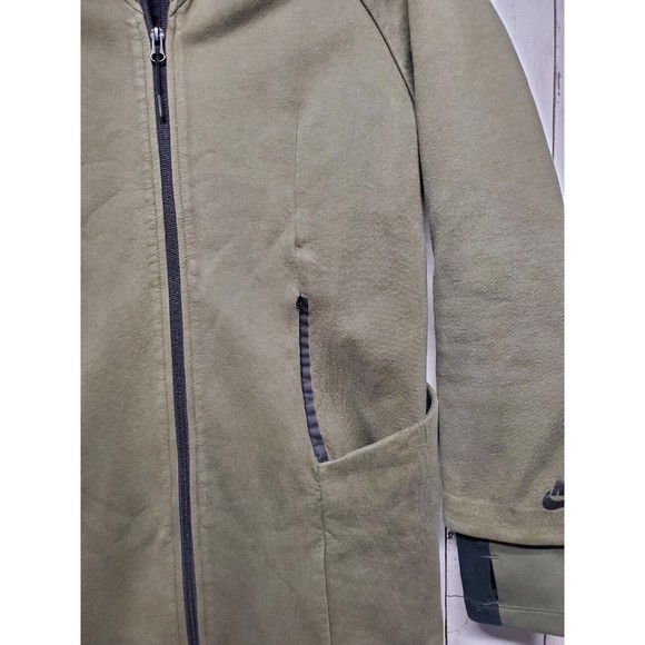Nike Sportswear Tech Pack Fleece Jacket Women's XS Long Zip Up Olive Green - Picture 8 of 16